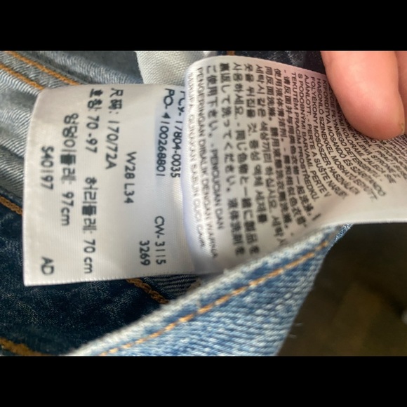 Distressed Levi’s 501 CT 28Wx34L (see description) with buttonfly - Picture 4 of 4